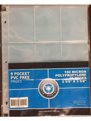 CSP 9-POCKET CARD PAGES (25 CT PACK)