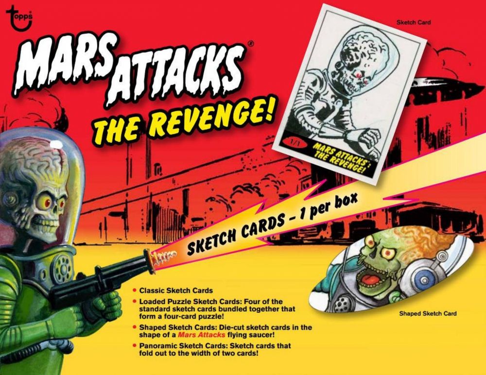 Base Set w/ Box Topps 110 Card Mars Attacks: The Revenge 55 Pencil, 55 Color 